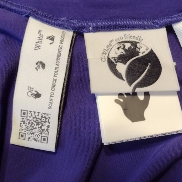 Off-White Virgil Abloh Purple Twist Mock Neck Dress Second Skin 14 US 48 IT NWT - Picture 11 of 16